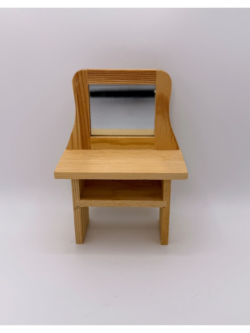 1:12 Scale Dollhouse Vanity with Mirror Wood Dressing Table New with Tags
